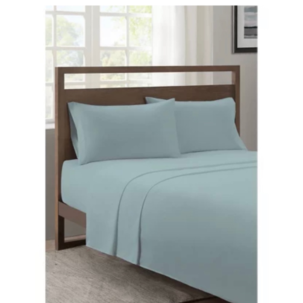 Homestead Fashions Microfiber Sheet Set. 3 light grey and 3 light bed available